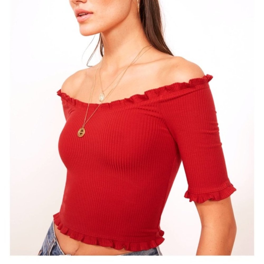 Red Reformation Augustina top (Cherry, S)